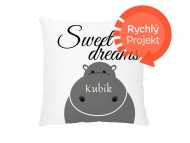 Polštářek, bavlna, Sweet Dreams, 38x38 cm